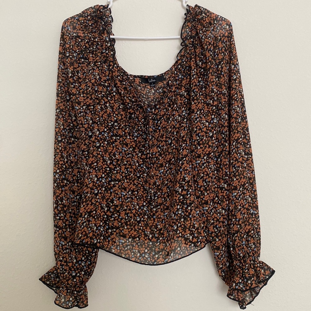 Lulu’s Semi Sheer Fall Off The Shoulder Top - Large